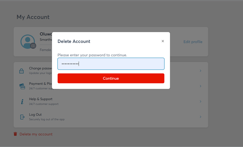 Input your password to continue
